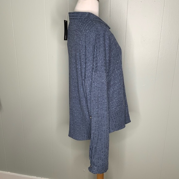 NWT Fashion Nova Blue Button Down Blouse XL - Picture 6 of 15